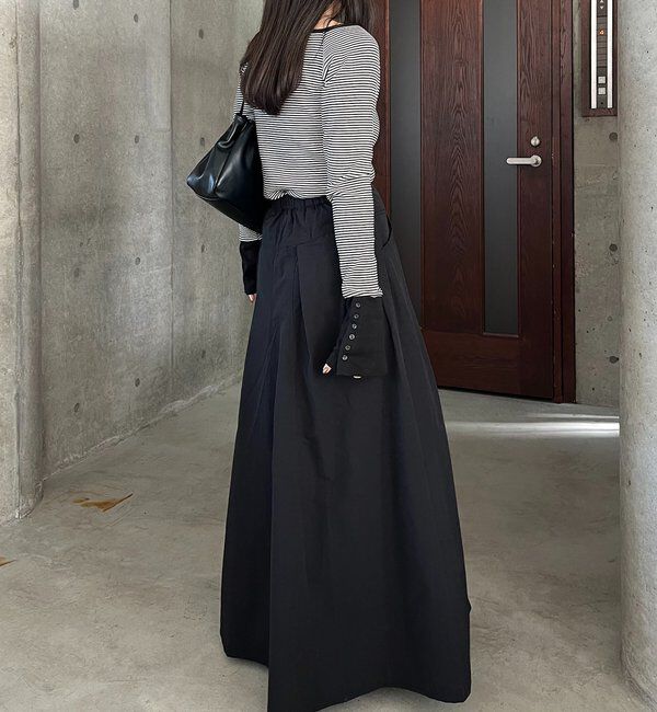  「【低身長サイズあり】切替コットンフレアスカート」|スカート|