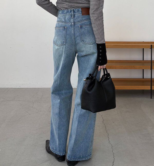  「【低身長サイズあり】セミフレアデニム」|デニム|