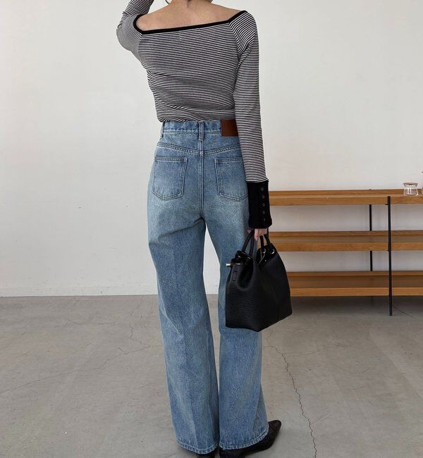  「【低身長サイズあり】セミフレアデニム」|デニム|