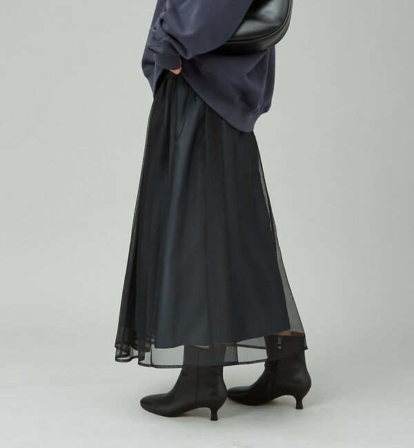 Rouge vif「シアー切替ギャザースカート」|スカート|