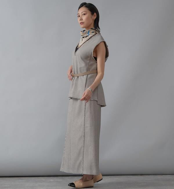 Liesse「Vネックフリンジベスト」|シャツ・ブラウス|