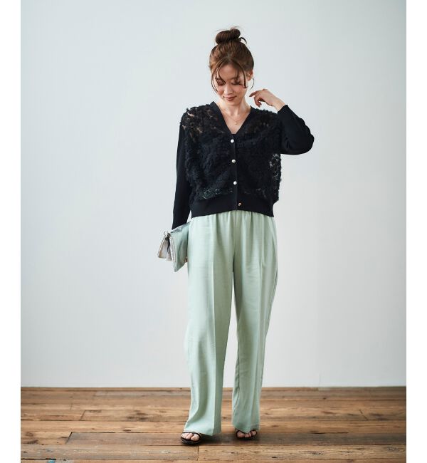 le.coeur blanc「《毎年人気！履きやすさ抜群！》アサレチックイージーワイドパンツ」|その他|