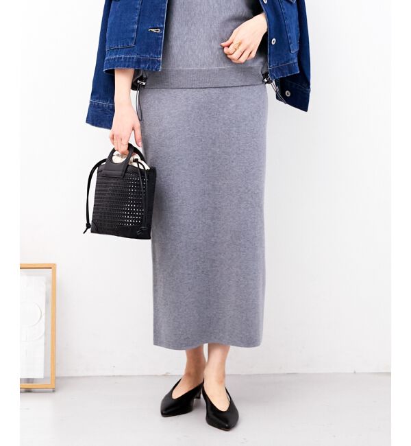  「スウェットライクニットスカート」|スカート|Ｃ／グレー