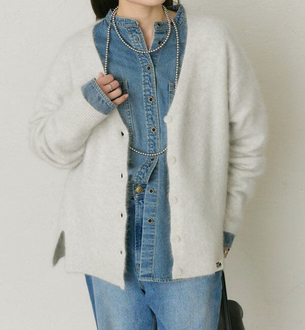  「【25th】FOXウールニットVネックカーディガン」|カーディガン|