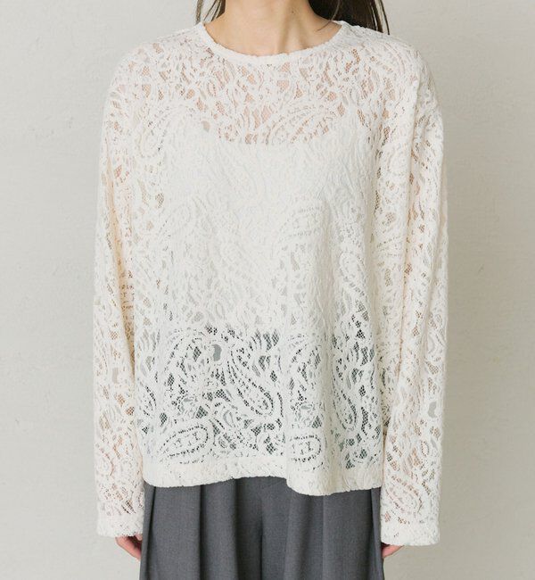  「モールペイズリーストレッチレースプルオーバー」|プルオーバー|