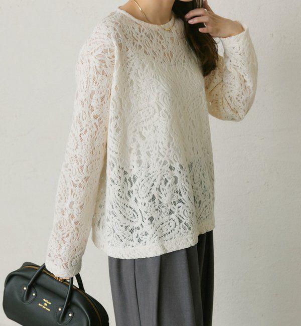  「モールペイズリーストレッチレースプルオーバー」|プルオーバー|