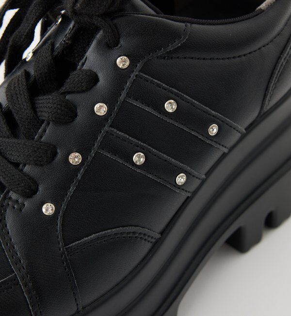  「【ピンク・ブラウン・ブラック】ビジュー付きトリプルソールスニーカー」|その他|