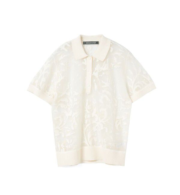 mizuiro ind「mizuiro ind メッシュ刺繍ポロプルオーバー」|Tシャツ・カットソー|