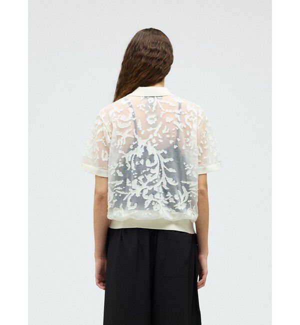 mizuiro ind「mizuiro ind メッシュ刺繍ポロプルオーバー」|Tシャツ・カットソー|