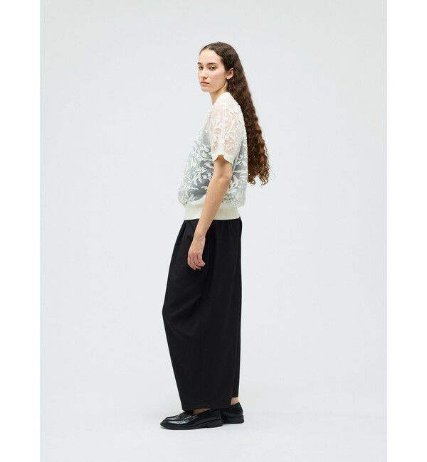 mizuiro ind「mizuiro ind メッシュ刺繍ポロプルオーバー」|Tシャツ・カットソー|