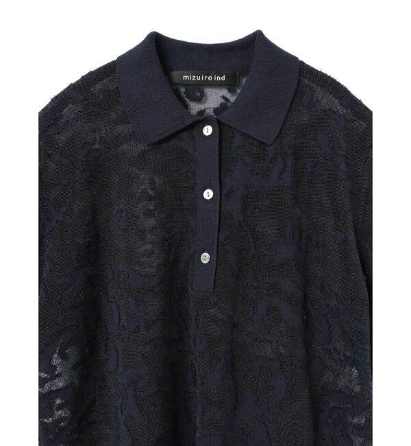 mizuiro ind「mizuiro ind メッシュ刺繍ポロプルオーバー」|Tシャツ・カットソー|