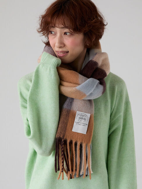 Lugnoncure「ソフトタッチチェックマフラー」|その他|