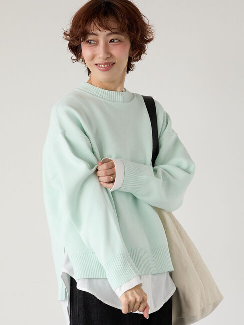 Lugnoncure「コットンタッチクルーネックニットプルオーバー」|ニット・セーター|