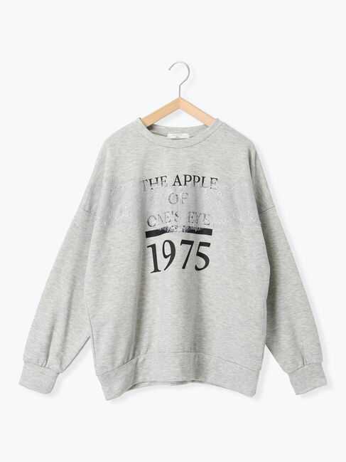 Samansa Mos2 blue「◎ロゴレーススウェット」|Tシャツ・カットソー|