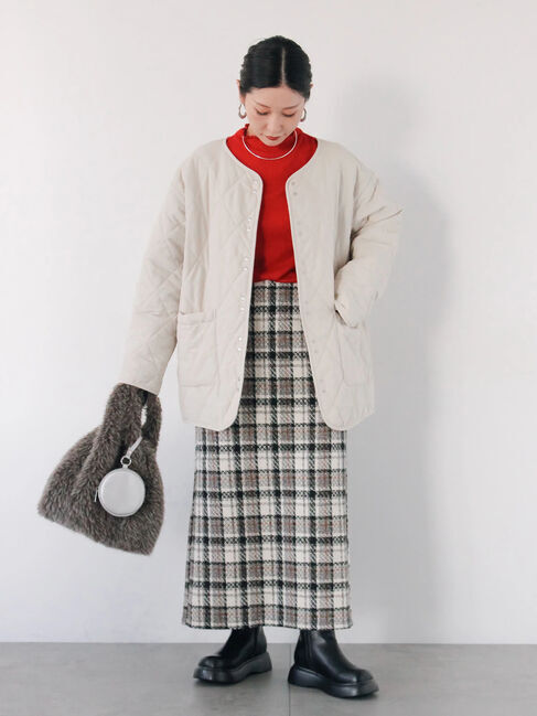 Samansa Mos2 blue「チェック柄スカート」|スカート|