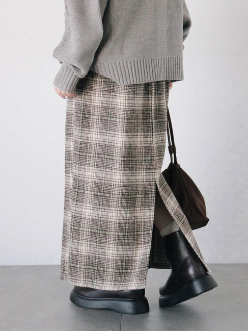 Samansa Mos2 blue「チェック柄スカート」|スカート|
