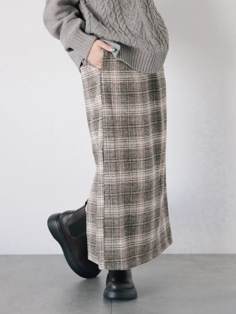 Samansa Mos2 blue「チェック柄スカート」|スカート|