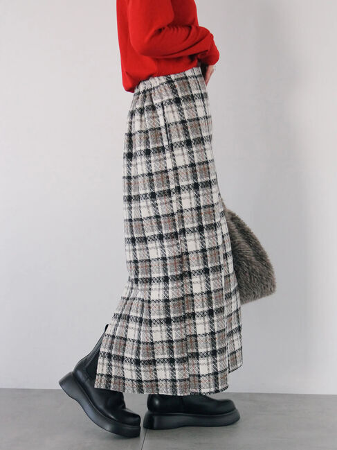 Samansa Mos2 blue「チェック柄スカート」|スカート|