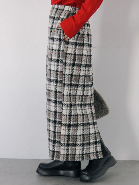 Samansa Mos2 blue「チェック柄スカート」|スカート|