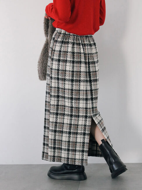 Samansa Mos2 blue「チェック柄スカート」|スカート|