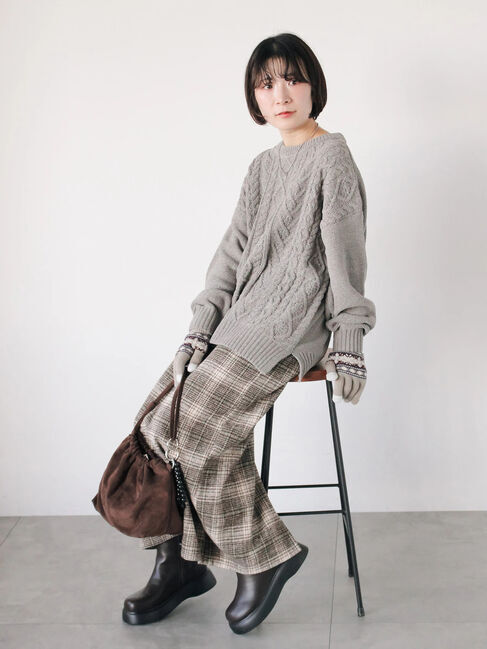 Samansa Mos2 blue「チェック柄スカート」|スカート|