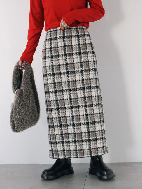 Samansa Mos2 blue「チェック柄スカート」|スカート|