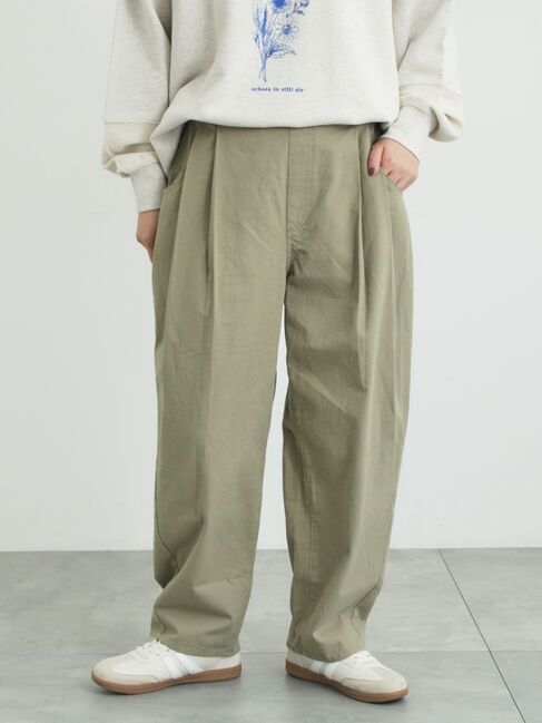 Samansa Mos2「ツータックカーブパンツ」|その他|カーキ