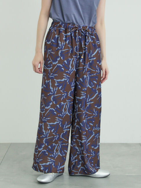 Samansa Mos2「総柄イージーパンツ」|その他|ブラウン