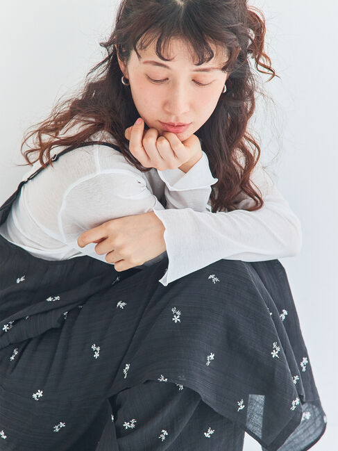 Samansa Mos2「シアー楊柳刺繍キャミソールワンピース」|ワンピース|