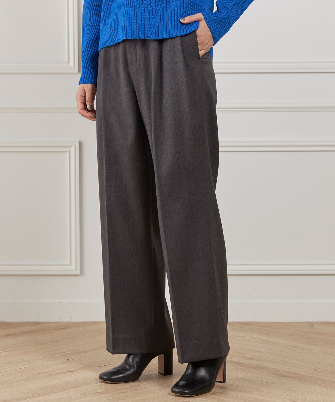 INED「《大きいサイズ》ツータックセミワイドパンツ」|その他|