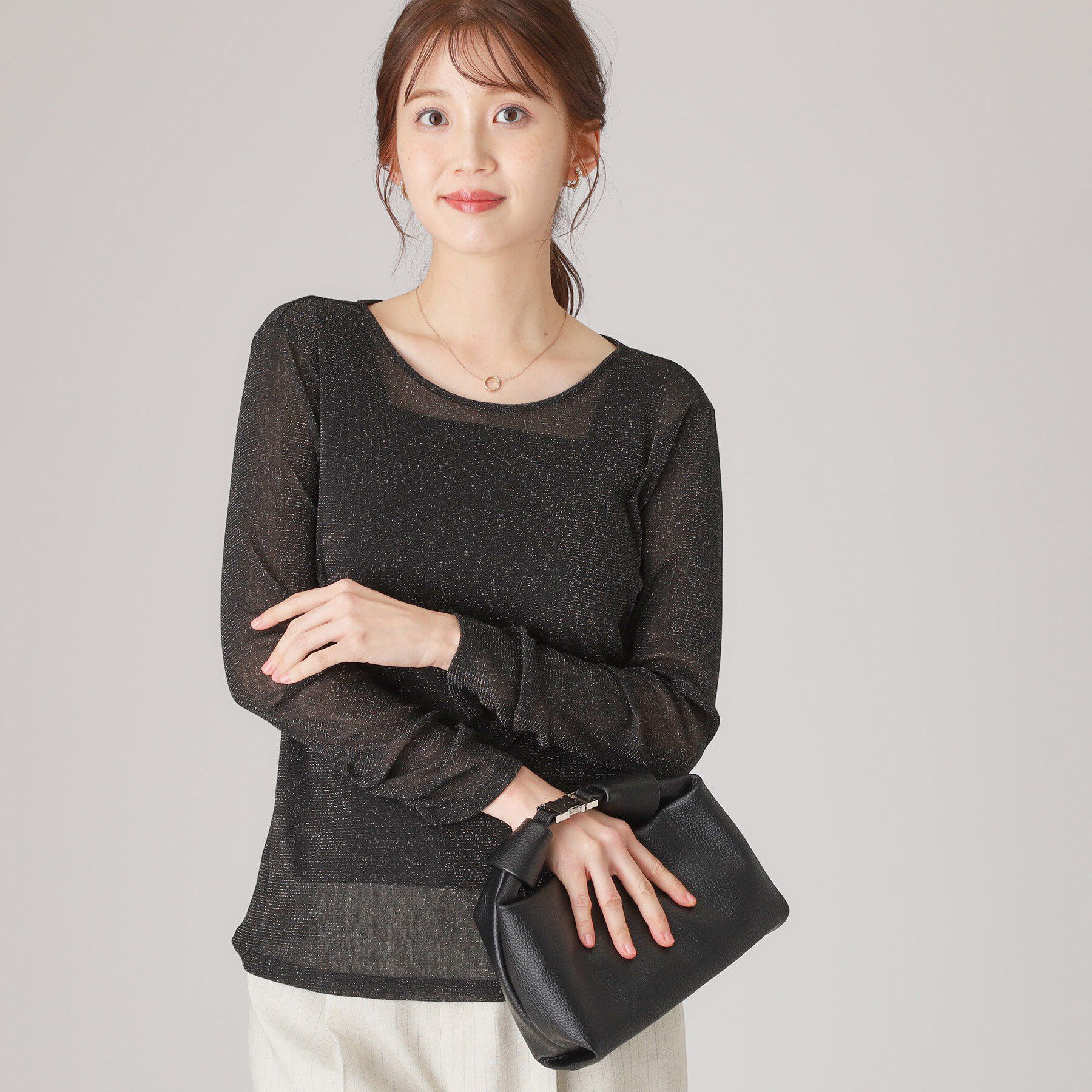 COUP DE CHANCE「【洗える／レイヤードスタイル】ラメプルオーバー」|Tシャツ・カットソー|