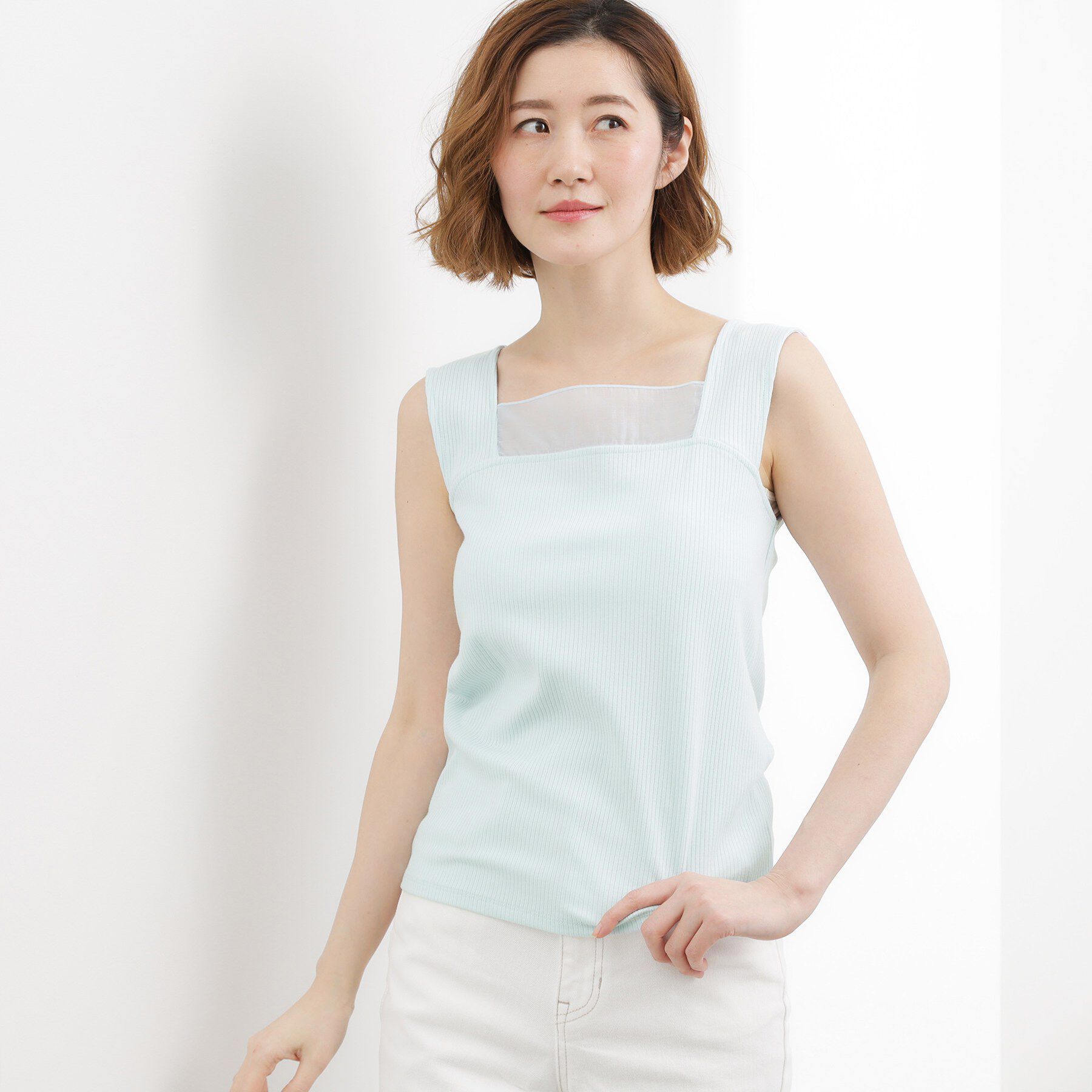 grove「【貴島明日香さん着用】シアードッキングスクエアタンク」|キャミソール|