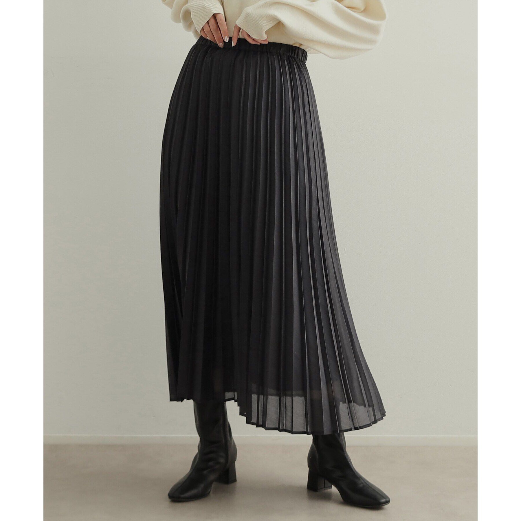 OPAQUE.CLIP「《通勤・セレモニー対応》シアーローンプリーツスカート【洗濯機洗い可】」|スカート|