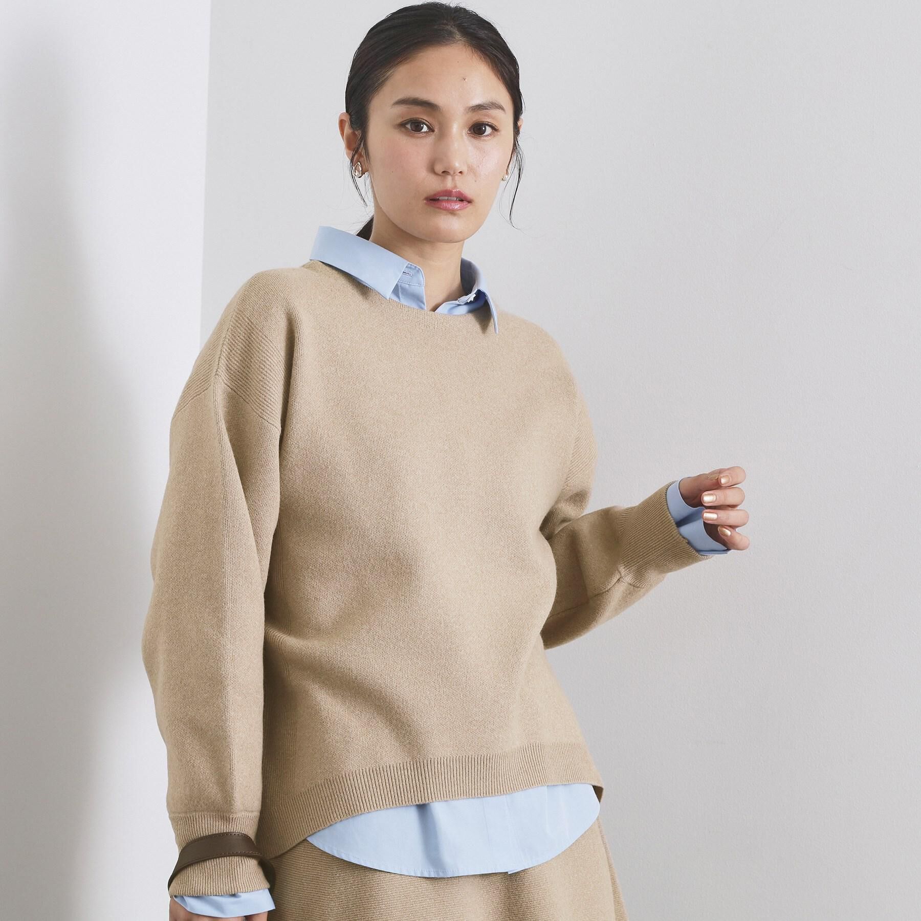 OPAQUE.CLIP「サイド編地切替ニットトップス/セットアップ対応【洗濯機OK】」|ニット・セーター|