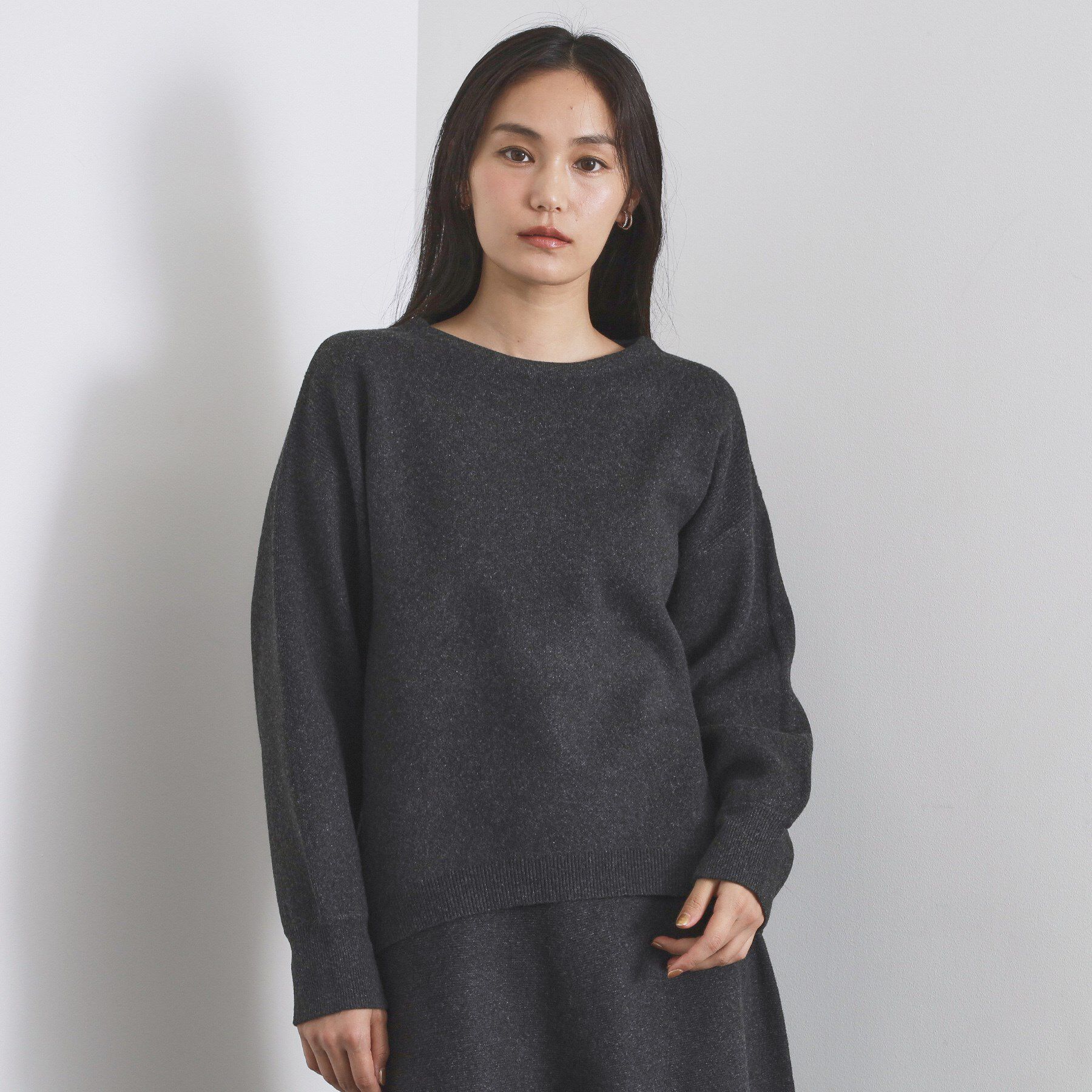 OPAQUE.CLIP「サイド編地切替ニットトップス/セットアップ対応【洗濯機OK】」|ニット・セーター|