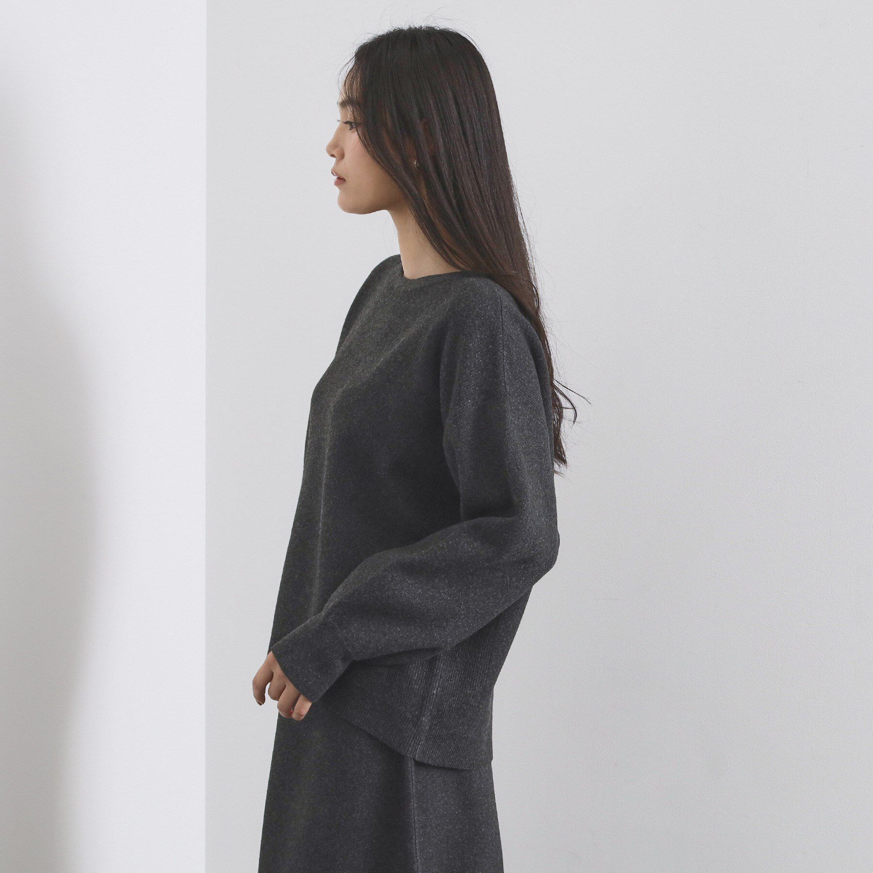 OPAQUE.CLIP「サイド編地切替ニットトップス/セットアップ対応【洗濯機OK】」|ニット・セーター|