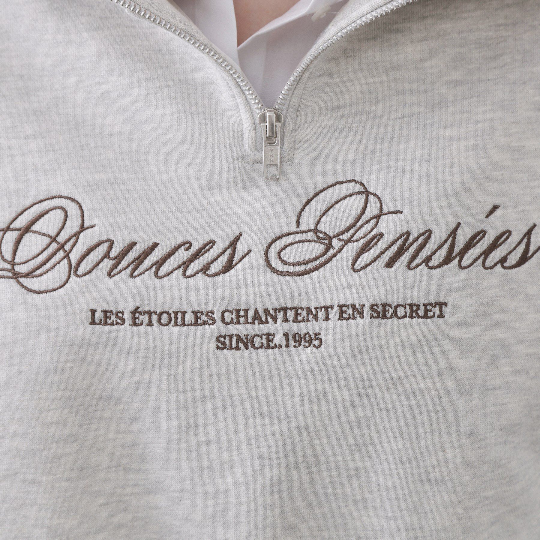 OPAQUE.CLIP「ハーフZIPロゴ刺繍裏毛【洗濯機OK】」|パーカー|