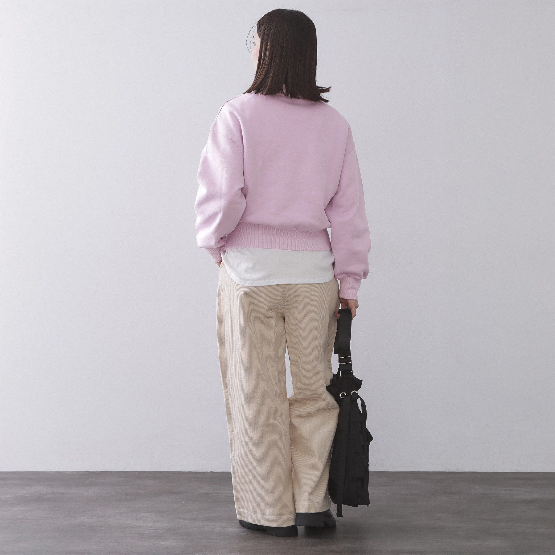 OPAQUE.CLIP「ハーフZIPロゴ刺繍裏毛【洗濯機OK】」|パーカー|