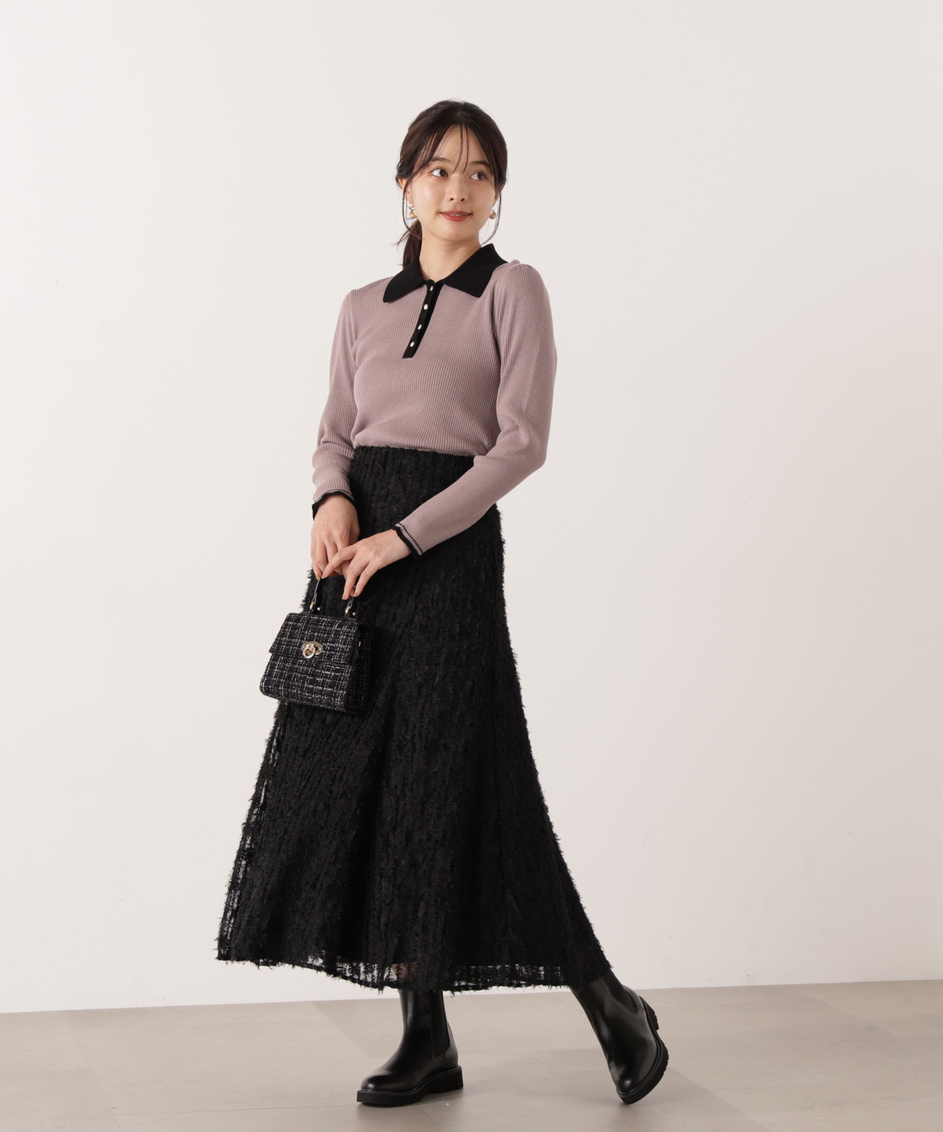 PROPORTION BODY DRESSING「ファンシーフレアスカート 25AW」|スカート|ブラック