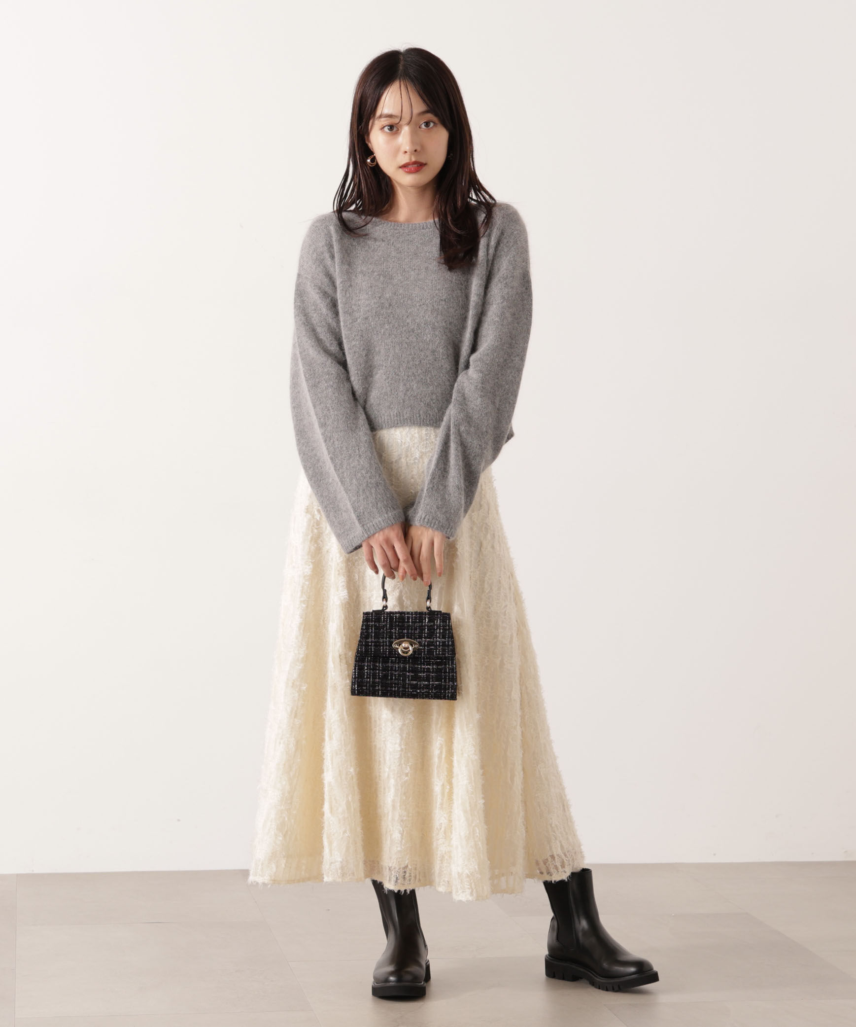 PROPORTION BODY DRESSING「ファンシーフレアスカート 25AW」|スカート|エクリュ1