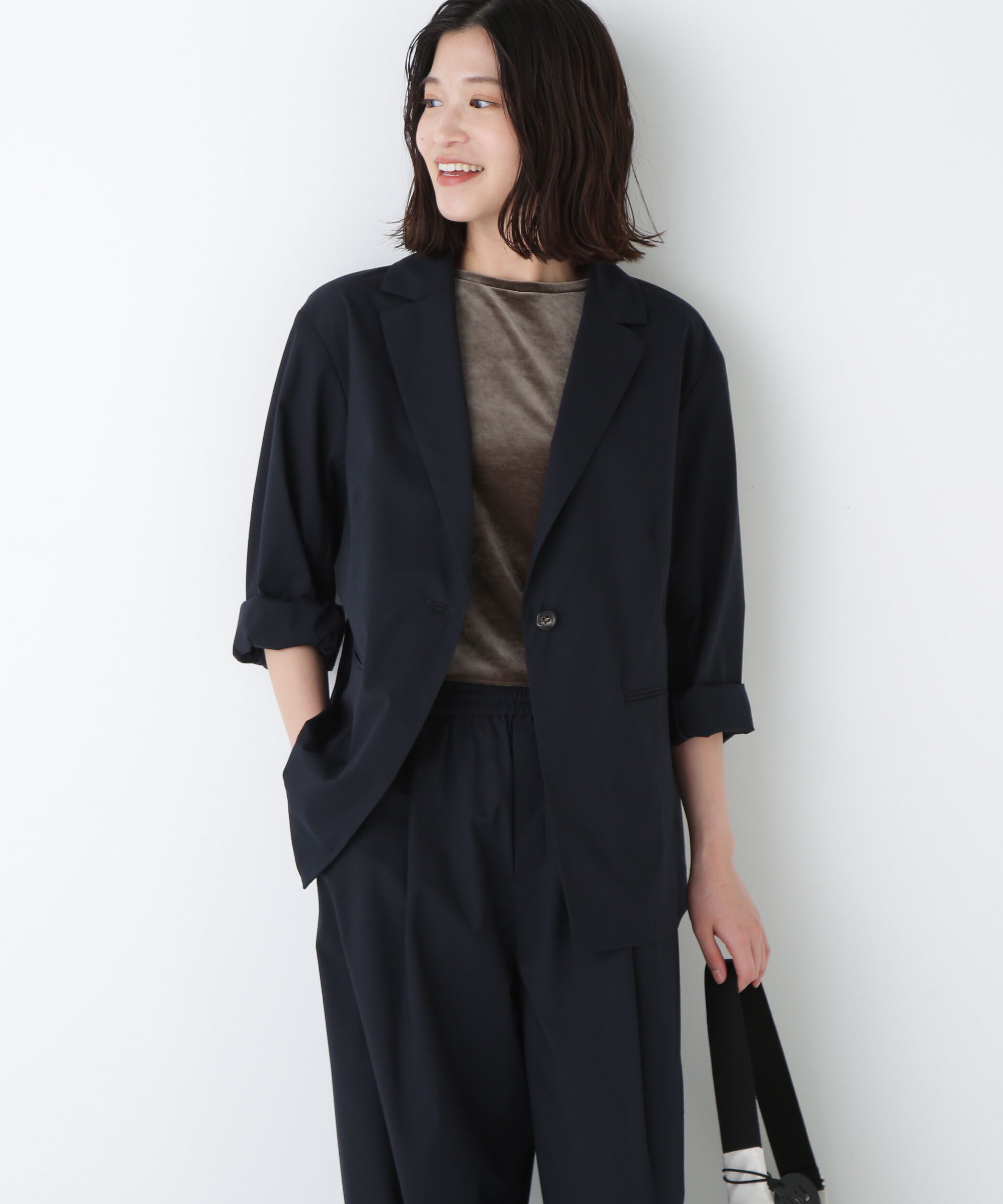  「◆ＴＲ&times;ＴＣポプリンストレッチボックステーラードジャケット」|その他|ネイビー