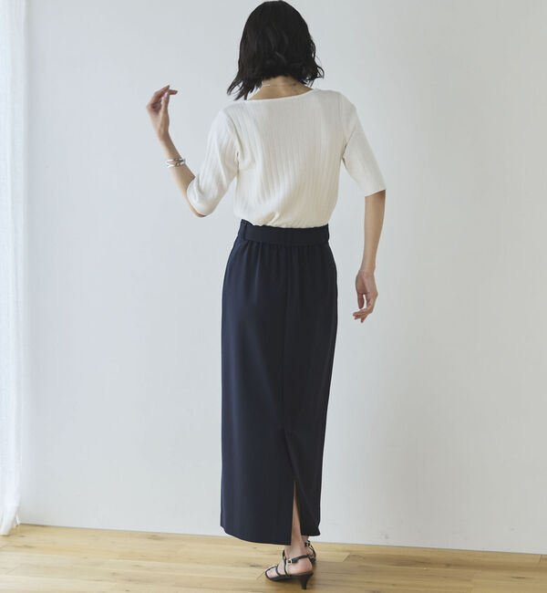 Doux archives「針抜き編み五分袖ニットトップス」|ニット・セーター|