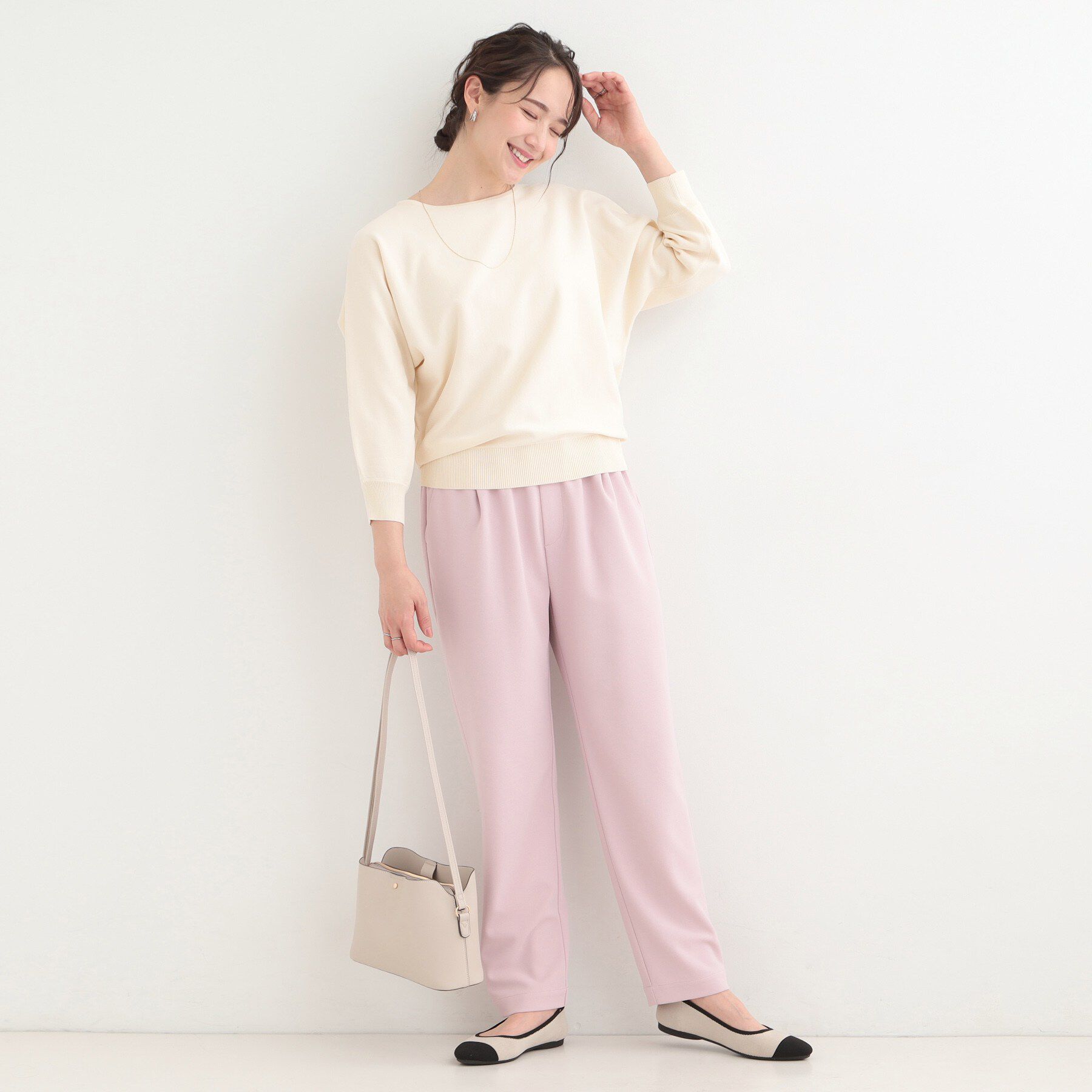 SHOO･LA･RUE「【洗える】軽やかでさらっとしたタッチ すっきり見えドルマンニット」|ニット・セーター|