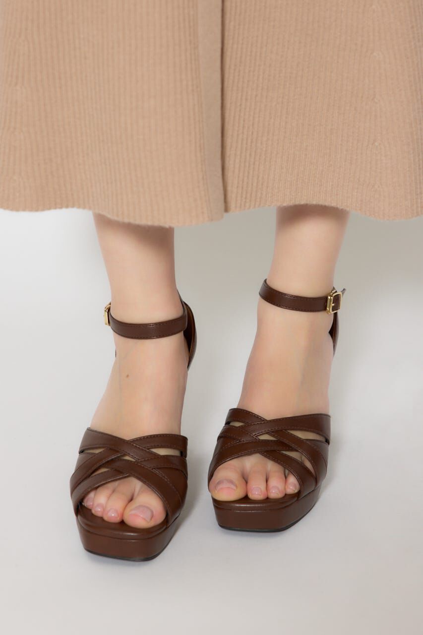 rienda「blendクロスサンダル」|サンダル|BRN