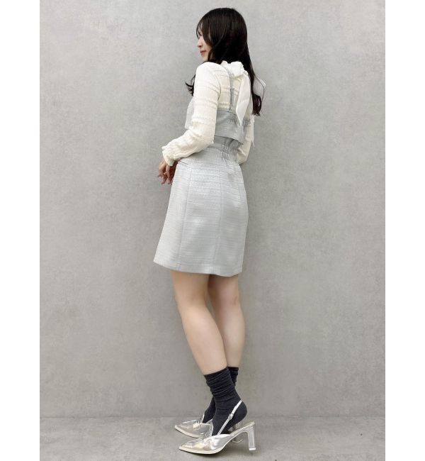 dazzlin「【セットアップ対応】レイヤードツイードミニキャミワンピース」|ワンピース|