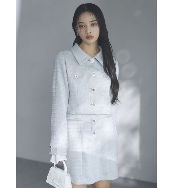 dazzlin「【セットアップ対応】レイヤードツイードミニキャミワンピース」|ワンピース|