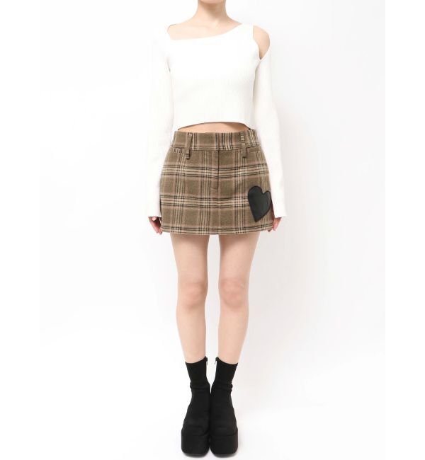 EMODA「ハートパッチボックスミニスカート」|スカート|