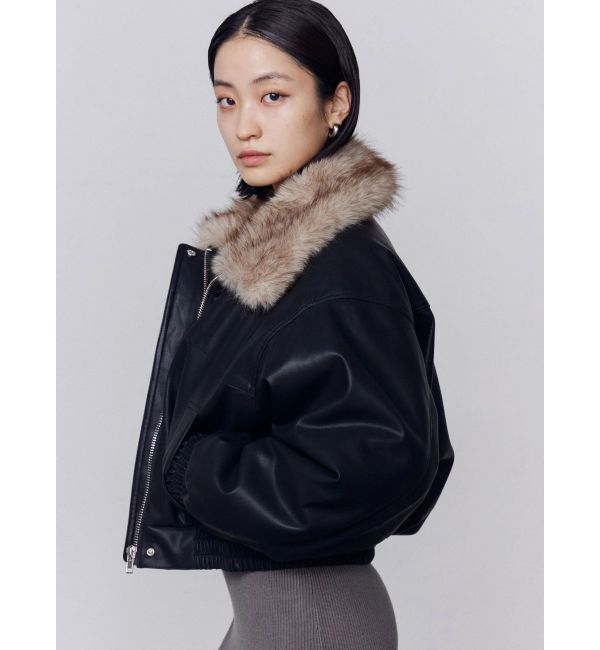 EMODA「フェイクレザーブルゾン」|ブルゾン・スタジャン|