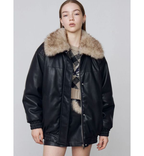 EMODA「フェイクレザーブルゾン」|ブルゾン・スタジャン|