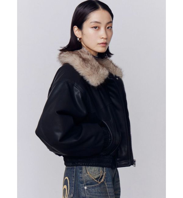 EMODA「フェイクレザーブルゾン」|ブルゾン・スタジャン|